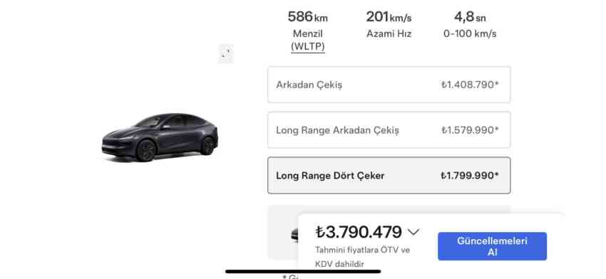 Model Y güncel ÖTV’li fiyatlar açıklandı: LR’a indirim - Tesla Haberleri