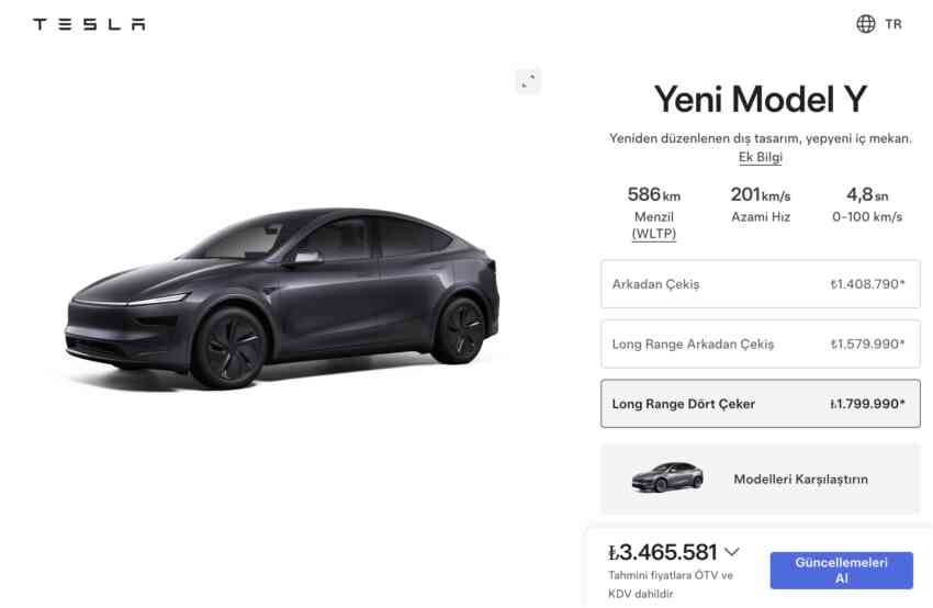 ÖTV değişikliği öncesi son Tesla Model Y fiyatları - Tesla Haberleri