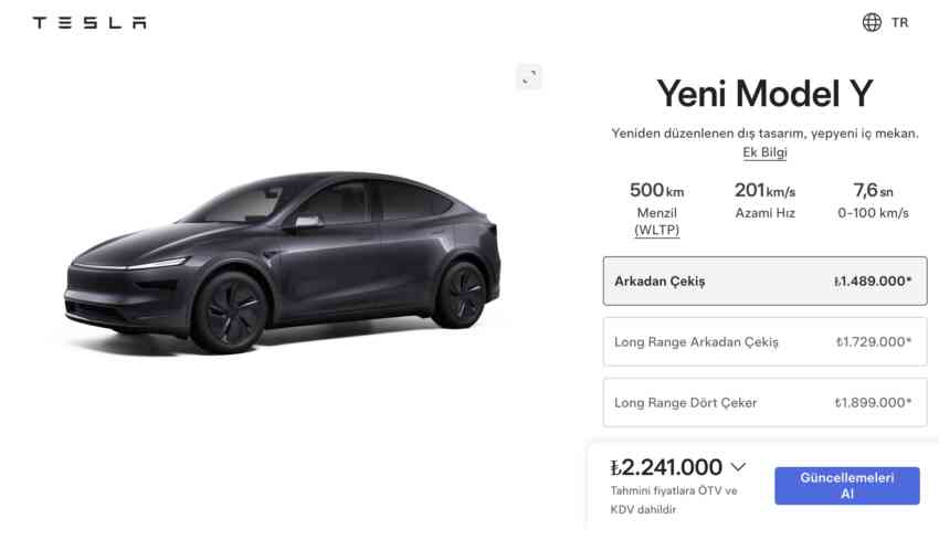 Tesla, kendi yaptığı zammı da web sitesindeki fiyatlara yansıttı: İşte son Model Y fiyatları - Tesla Haberleri
