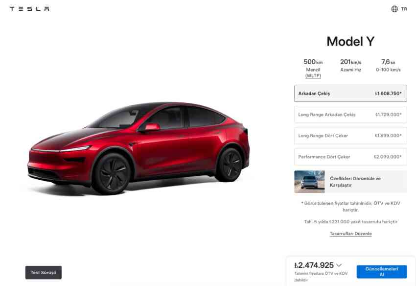 Model Y zamlandı: Premium SR üretimi sonlanabilir, Standart modele hazırlıklı olun